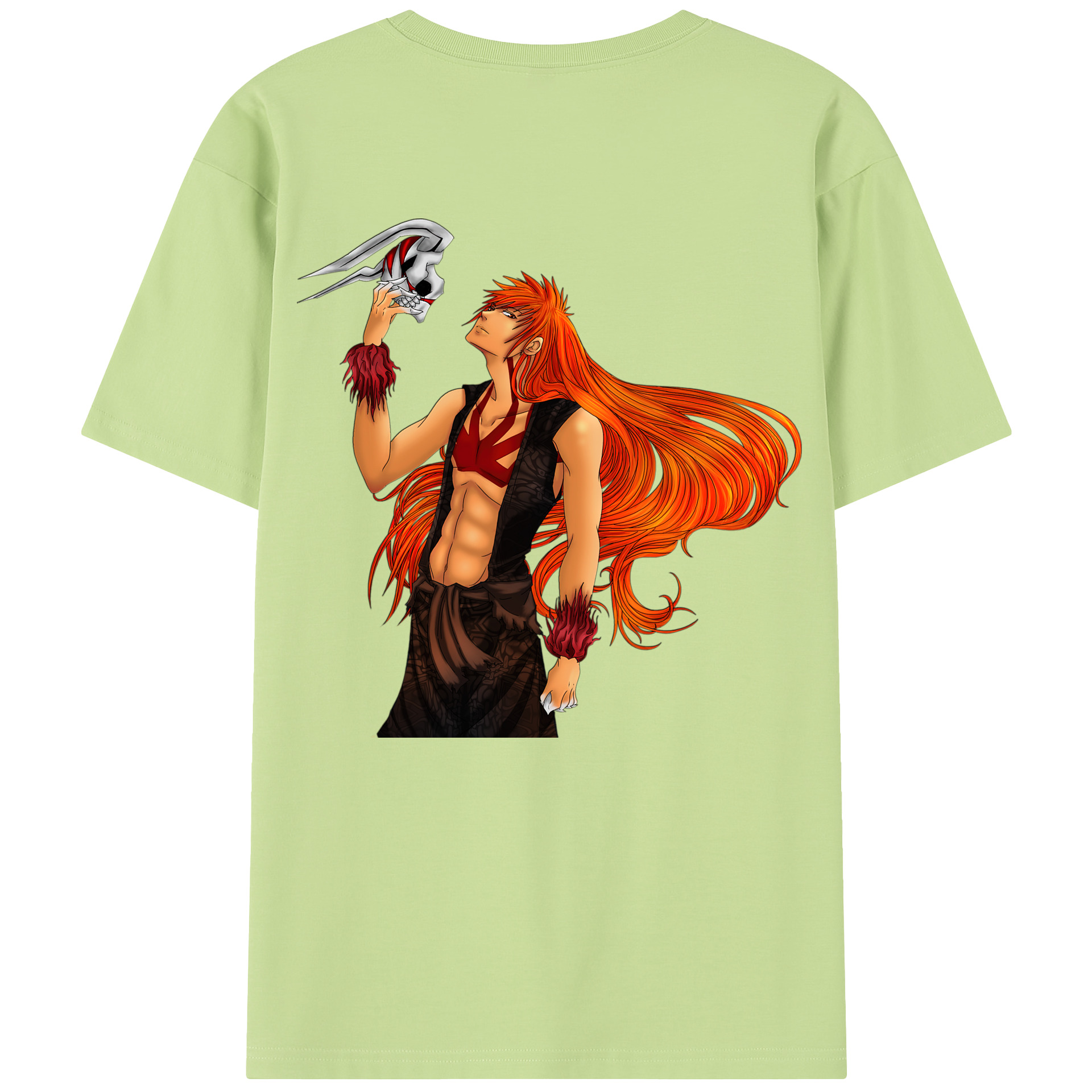 （画像用） ブリーチ 黒崎一護（くろさき いちご）BLEACH Kurosaki Ichigo 綿100％半袖Tシャツ（背面プリント）